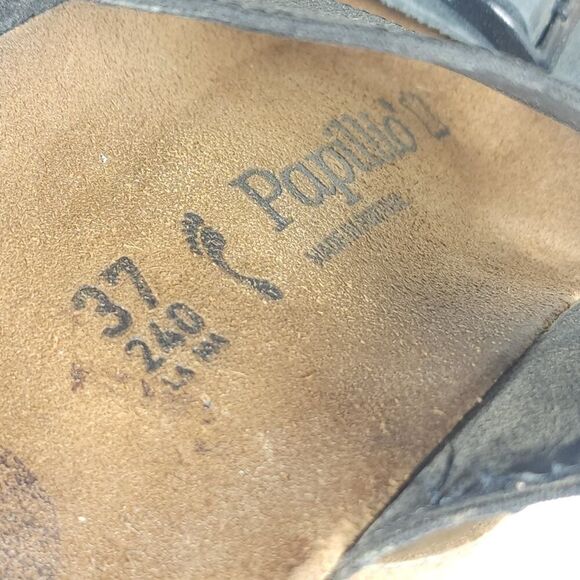 Birkenstock Papillio Women's Della US6 EU37 Black Leather Slip On Wedge Sandals - Picture 11 of 16